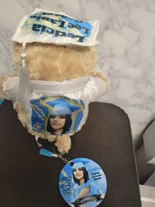 Customizable Grad Bear With Cap and  Gown
