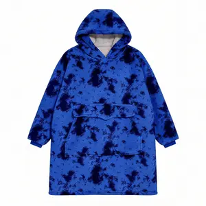 Glacier Blue Heavyweight Wearable Blanket Hoodie | 400GSM Oversized Sherpa Pullover | Minimalist & Ultra Soft Unisex Homewear