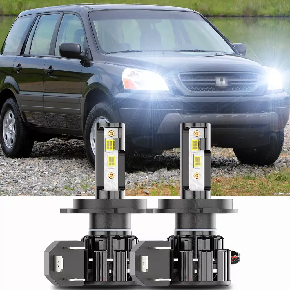 LED For Honda PILOT 2003 2004 2005 Headlight Kit H4 9003 6000K White Bulbs Hi/Lo Beam Super Bright Led