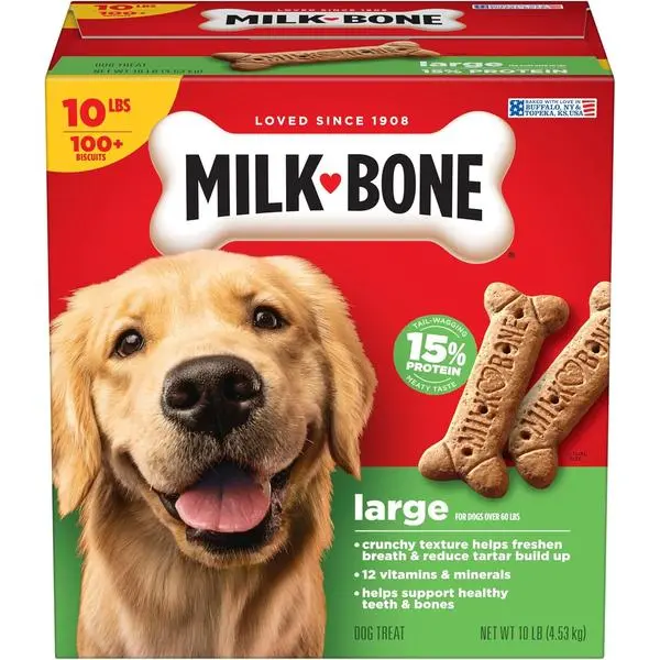 Dog Biscuits Treats for Large Dogs – Crunchy Training & Daily Reward Snacks (10 lb Bag)