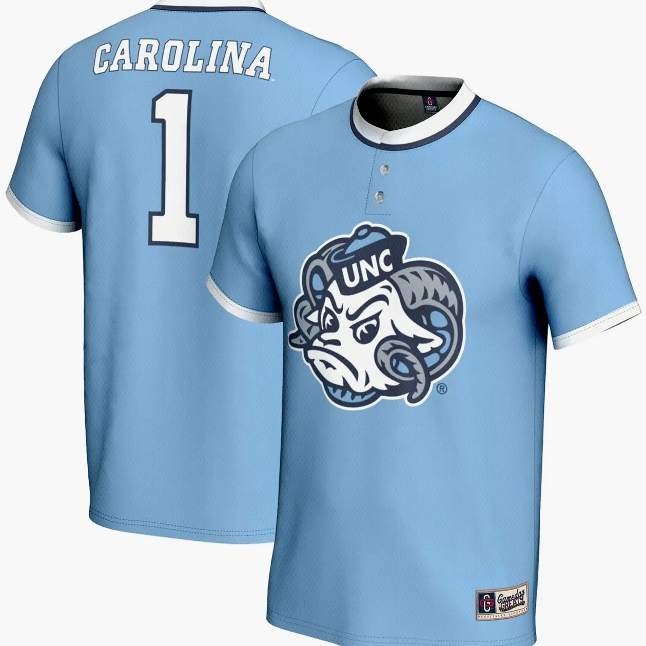 #1 North Carolina Tar Heels GameDay Greats Unisex Lightweight Softball Jersey - Carolina Blue