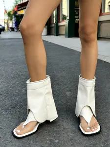 Unique Design Open Toe Sandals, Square Head Thick Sole Roman Boots, Summer Fashion Women's Shoes, Stylish Outdoor Wear