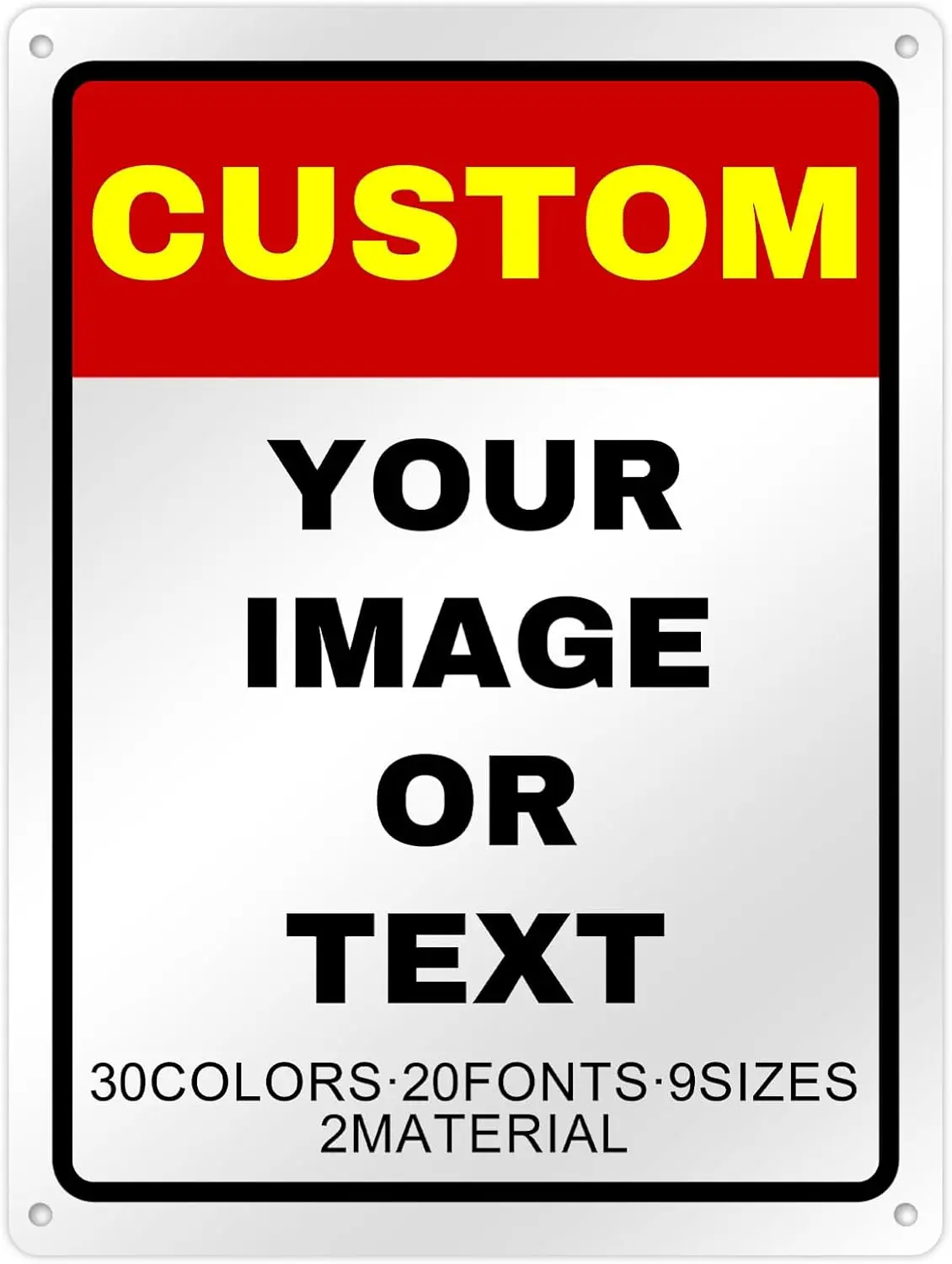 Signs Outdoor Metal Indoor Custom Metal Sign Customized Sign for Office Business Home Workplace Delivery Street Shop Yard Signs Add Your Text Logo 8×12in