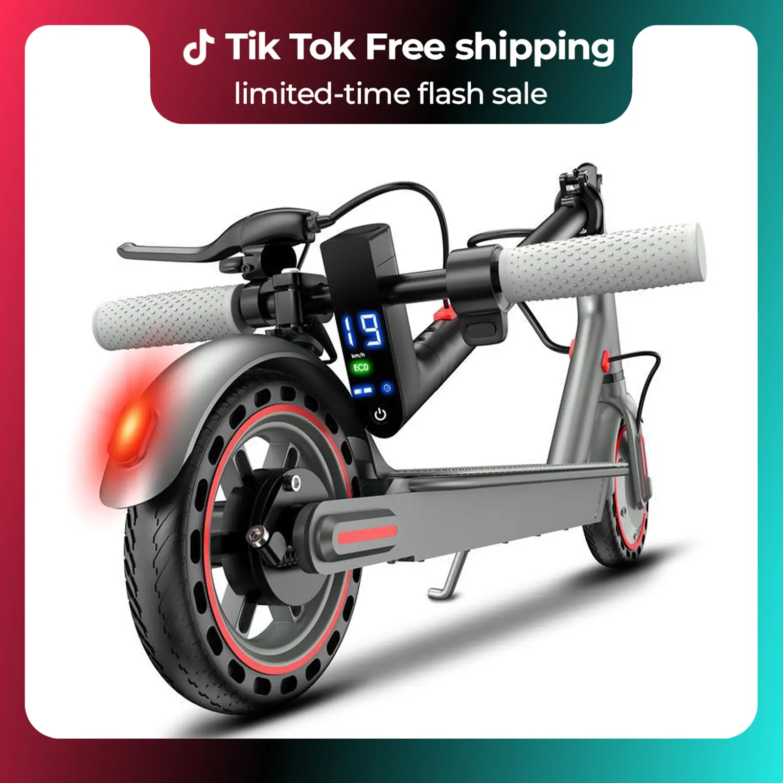 Electric Scooter -19 MPH Max Speed, 8.5''Honeycomb Solid Tires, 350W Motor, 12 Miles Range,Adjustable Speed Foldable Commuter Scooter with Dual Brakin