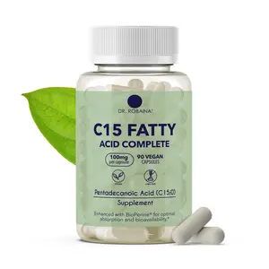 Dr. Robaina C15 Fatty Acid Complete — 100mg Pentadecanoic Acid with BioPerine | 90 Vegan Capsules | 90-Day Supply