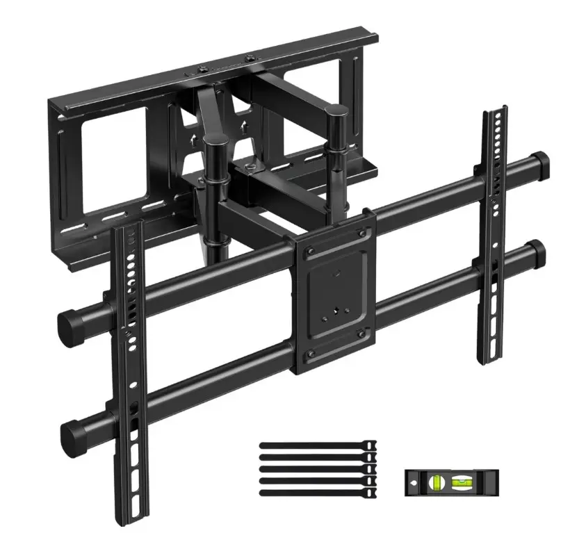 MountFTV Full Motion TV Wall Mount Bracket for 37"-90" TVs, Holds up to 132 lbs, Max 600x400mm, Fits 8″/12″/16″ Wood Studs