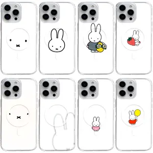 Miffy Face MagSafe Clear Phone Case, Perfect Gift for Fans, Shockproof TPU Cover for iPhone 17, 16, 15, 14, 13, 12, 11, Pro, Pro Max, Air, Plus | MagSafe Charging Compatible