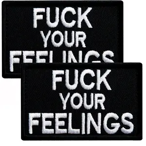 Set of 2 Tactical Patches Fuck Your Feelings Embroidered Hook & Loop Patches