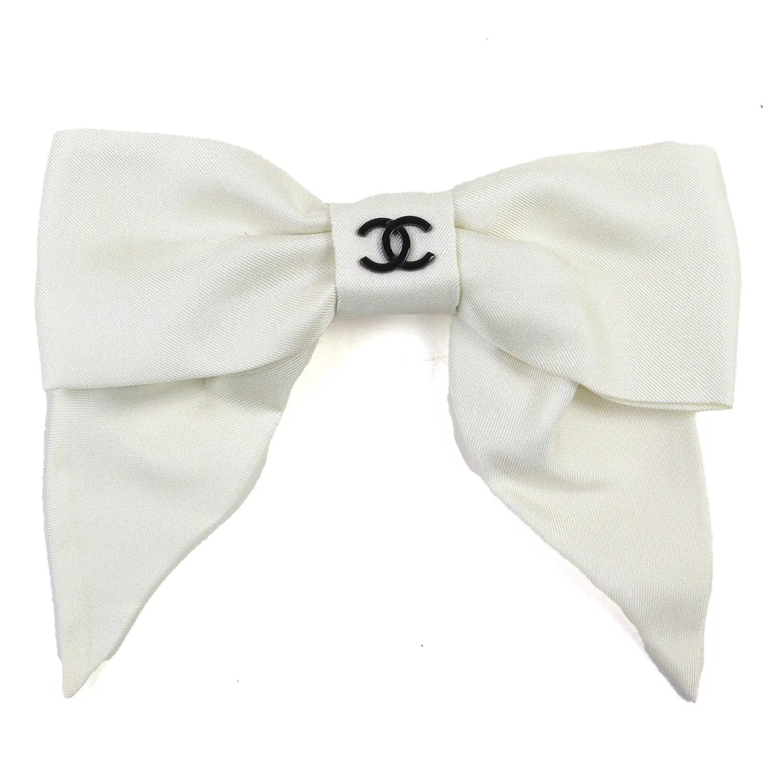 Pre-owned CHANEL Others Small Leather Goods COCO Mark Ribbon Barrette Silk Hair Accessory