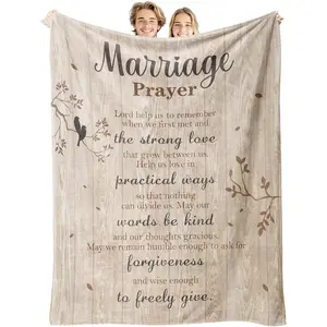Uniquilling Wedding Gifts for Couples 2026, Newlyweds Gifts for Couples Bridal Shower Gift, Best Bride Gifts for Wedding Day, Marriage Prayer Throw Blanket 60"x 50"