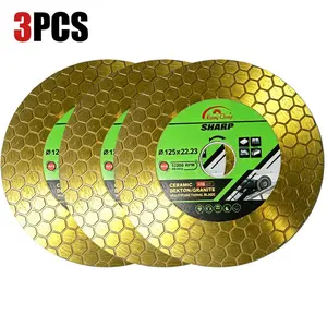 Huang Chang 1PCS/3PCS 5Inch Diamond Saw Blades For Cutting And Grinding Tile And Marble,Ceramic, 45 Degree Chamfered Cutting Disc Porous Design, Angle Grinder Tools summervibes