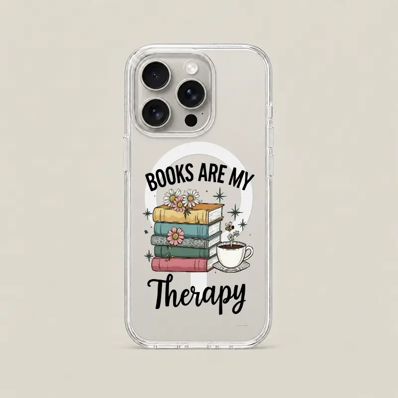 Magnetic Transparent Borderless Case for iPhone Models - Innovative Soothing Book-Themed Design, Effective Drop Protection - WBCX