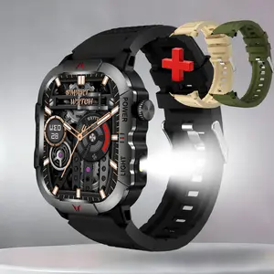 Smart Watch for Men 2026 New IP68 2.01" HD Display Fitness Tracker Call and Dial Integration 100+ Sports Modes AI Voice Control LED Lighting Multi Function Compatible with Android and iPhone Includes Silicone Straps