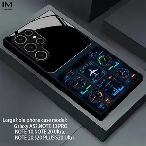 Phone Case: Aircraft Instrument Tech-Style Artistic Pattern, High-Grade Glass Premium Texture, Business Style. Suitable for Samsung Galaxy S26 S25 S24 S23 S22Pro S21 S20 Fe Plus Ultra Pro A56 A55 A54 A53 A52 A51 A36 A35 A34 A32 A26 A25 A24 A23 A16 A15 A14