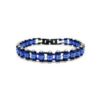 Black and Blue Chain With Blue Gemstones