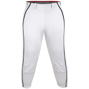 Knicker/Yoga Style Softball Pants For Girls (White/Black)