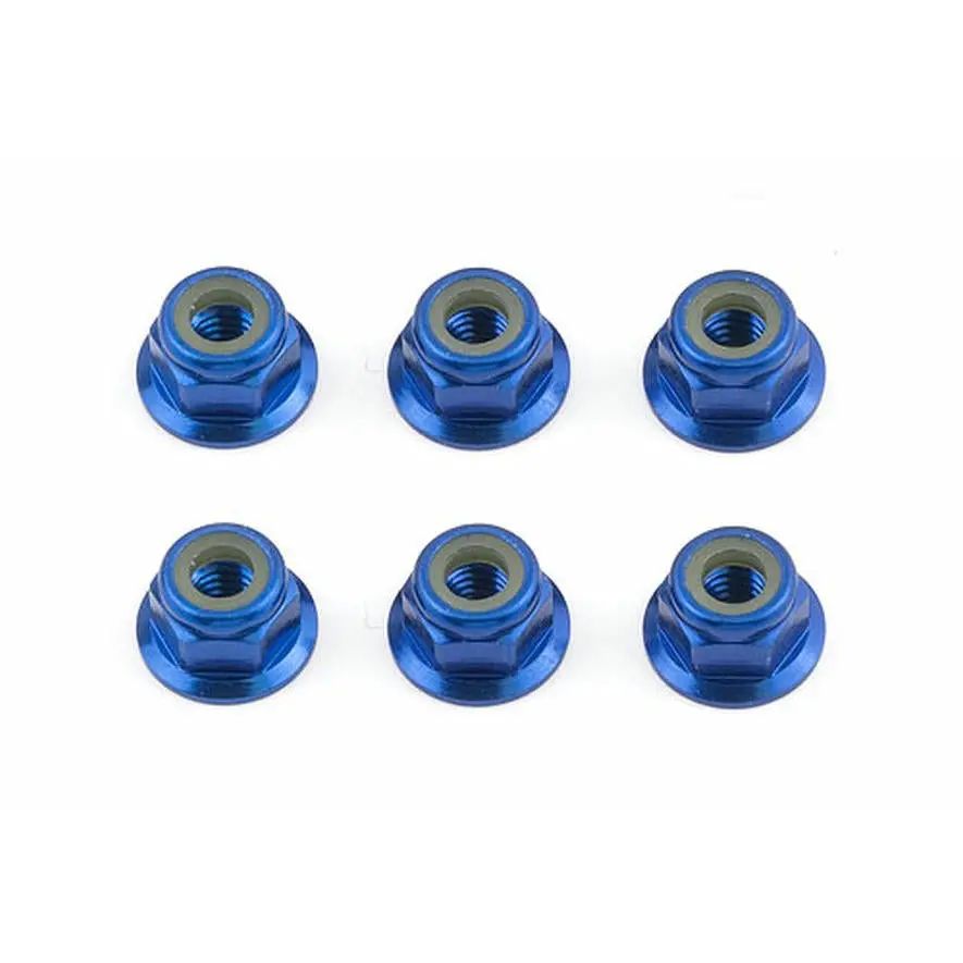 Associated TC5 Blue Aluminum Flanged Lock Nuts M4