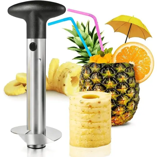 [New Deal] Premium Pineapple Corer Remover - Upgraded, Reinforced, Thicker Blade, Ideal for Pineapple Juicing and Cuts Fruit Kitchen