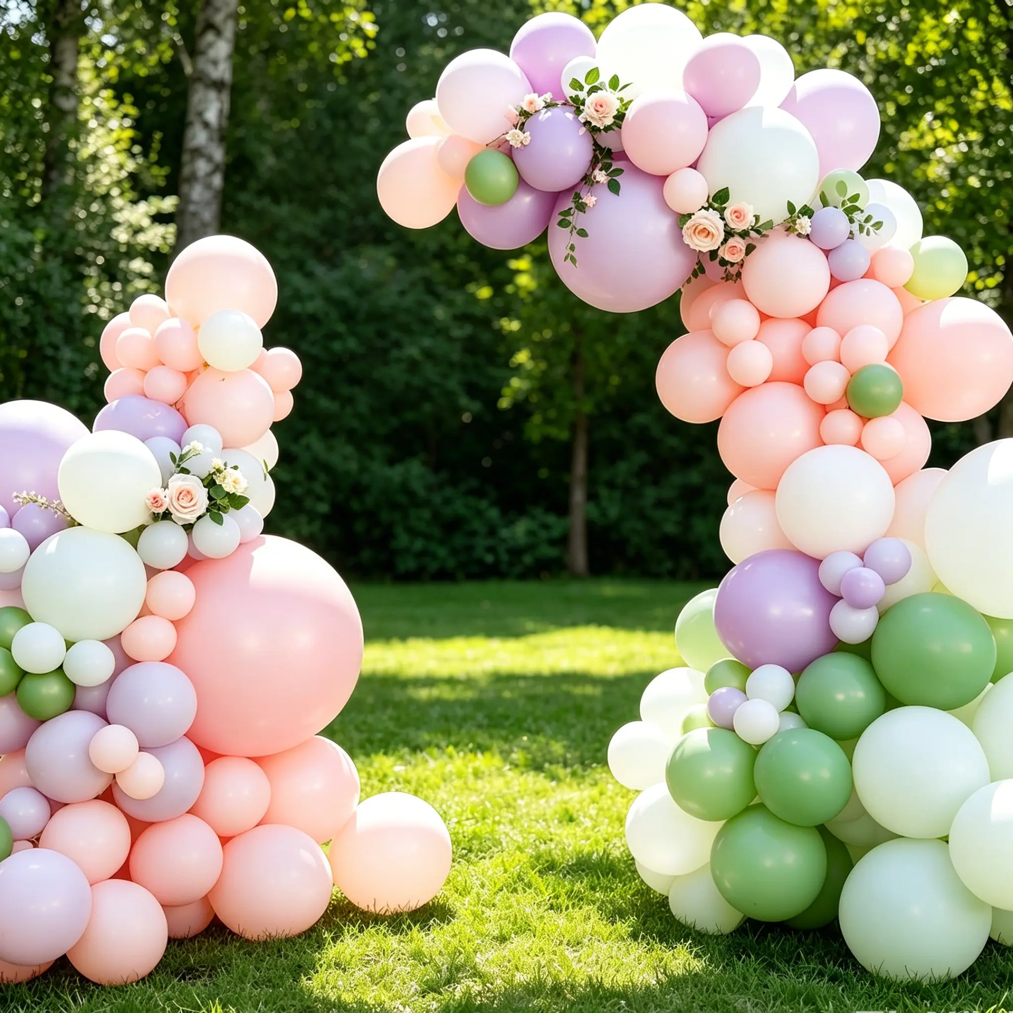 Dual-Size Balloon Arch Stand Kit with Weighted Base, 6FT-9.35FT Adjustable Gold Holder, Supports Balloons, Reusable for Birthday, Wedding, Both Indoor/Outdoor Home & Garden Decor