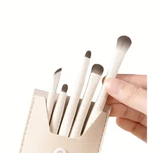 5 Pcs Eye Brush Set, Precise Eyeshadow Eyeliner Brow Crease Blending Highlighter Concealer Nose Contour Brushes, Soft Synthetic Cruelty-Free, Travel-Size Makeup Kit Gift for Women, Makeup Brushes Kits