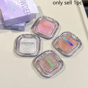 Single Color Highlighter, Fine Pearl Texture, Transparent No Flyaway, Multi-Use for Face, Eyes, Brow Bone, Radiant Skin Effect