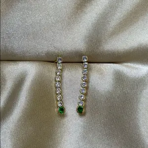 Emerald Chandelier Studs