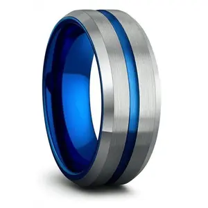 Mens Brushed Silver Tungsten Carbide Wedding Band Ring, Fashion Costume Jewelry, Size 5-17 + Half Sizes, Multi-Size, Round Band