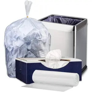 7-10 Gallon Trash Bags | 6 Microns | Clear Garbage Can High Density Liners | 24" x 24'" (1000 Count)