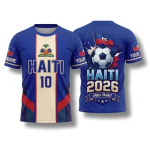 Haiti 2026 Soccer Fan Shirt, Custom Name Number Tee, Football Supporter Gift T shirt, Polo shirt, Unisex S-5XL 3925