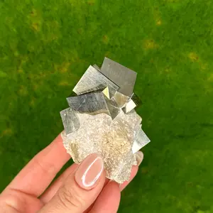 Intergrown Pyrite Cube on Matrix from Navajún, Spain