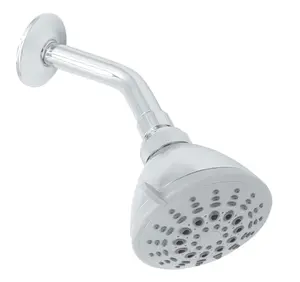 6 Inch Polished Chrome Shower Arm 1/2 Inch IPS US Standard Stainless Steel with Flange Universal Fit Polished Chrome Finish