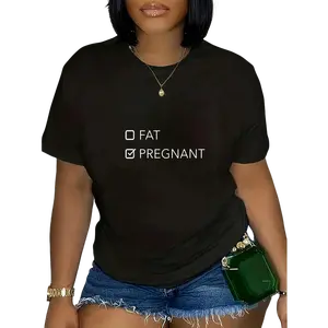 100% Cotton Fat Or Pregnant - Funny Pregnancy Announcement For Mom To Be T-Shirt