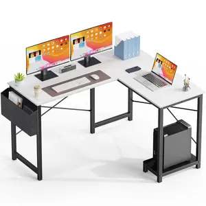 Moderw，Office Desk, Esports Computer Game Table, Black, White, Brown, Gray L-shaped Game Table
