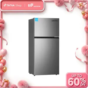 Upstreman 17.6 Cu.Ft Top Freezer Refrigerator Large Capacity Refrigerator, Frost Free, ENERGY STAR, Adjustable Thermostat, Fingerprint Resistant Stainless Steel, Reversible Door, BD176 garage  fridge