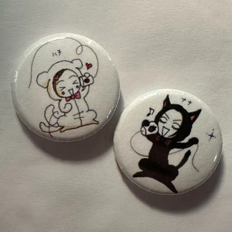 Handmade Nana and Hachi 1.25 inch Pin Button Badge Set - NANA anime pinback buttons pins