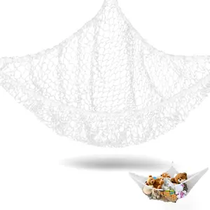 1 Corner Wall-Mounted Plush Toy Storage Net, Durable Mesh Plush Toy Display Rack, Suitable for Bedroom, Living Room, Bathroom, etc. Also Suitable for Organizing Small Items for Christmas, Easter, and Thanksgiving