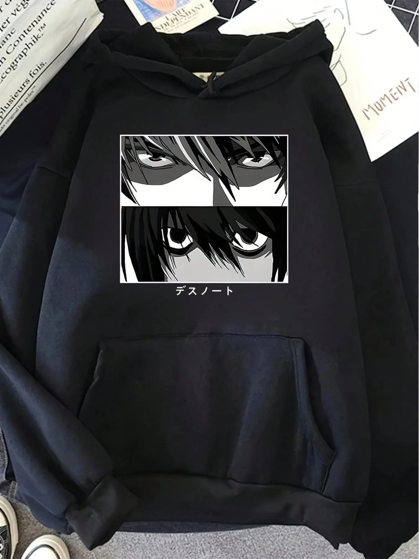 Women's Fashion Hoodie Sweatshirt, Soft Death Note Anime Graphic Pullover for Everyday Wear and Pairing with Joggers, Women's Clothes, Piece, Hoodies For Women
