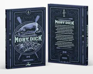 Moby Dick Deluxe Hardcover Novel - Ishmael, Ahab, Debossed Cover, Epic Adventure Literature Book