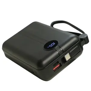 Portable Charger with Built in Cable, 20000mAh Power Bank with LED Display, 22.5W Fast Charging Battery Pack for Phone Tablet