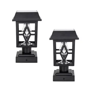 Luna II Solar Post Cap/Pier Mount Light – Black 2PK