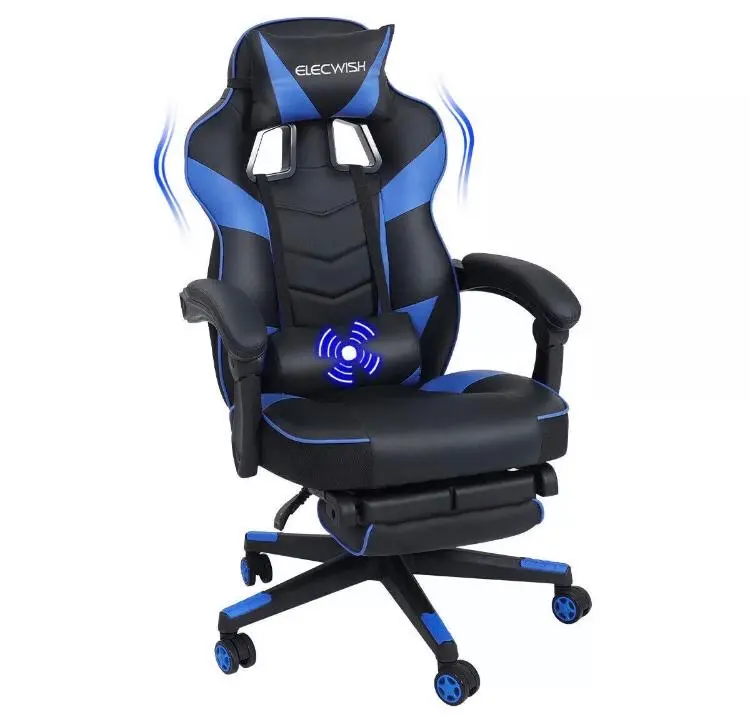 ELECWISH Gaming Chair Massage Swivel Office Chair Computer Seat with Footrest