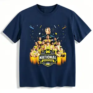 Michigan Basketball Champions 2026 Vintage Fan T-Shirt Unisex College Hoops Graphic Tee Casual Sports Shirt