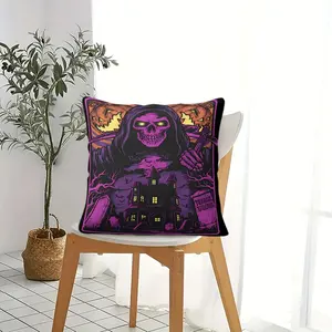 Goth Spooky Grim Reaper Decor Pillow With Insert, Soft Comfort Backrest Cushion,  Content Creator Horror Photo Booth Gothic Airbnb, Flat Lay Halloween Photo Background, Modern Viral Dark Spooky Room Styling