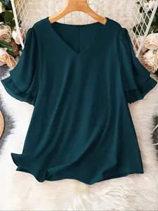 Plus Size Women's Loose Comfortable Simple Style Casual Elegant Shirt Blouse, Everyday Commute Top for Women