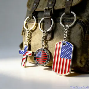 Patriotic Keychain Bag Charm, 4th Of July American Flag Star Spangled Banner Enamel Alloy Pendant, Minimalist Stylish Bag Accessory, Trendy Independence Day Gift for Daily Use & Holiday Decor