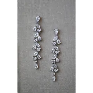 ESTELLE Simulated Diamond Long Drop Earrings
