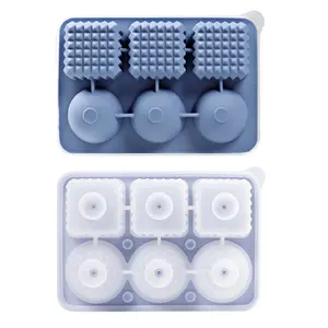 Luxury Whiskey Ice Mold - Create Aesthetic Golf Ball & Studded Square Ice! Premium Silicone Tray for Cocktails. Viral Home Bar Essential & Gift Idea.