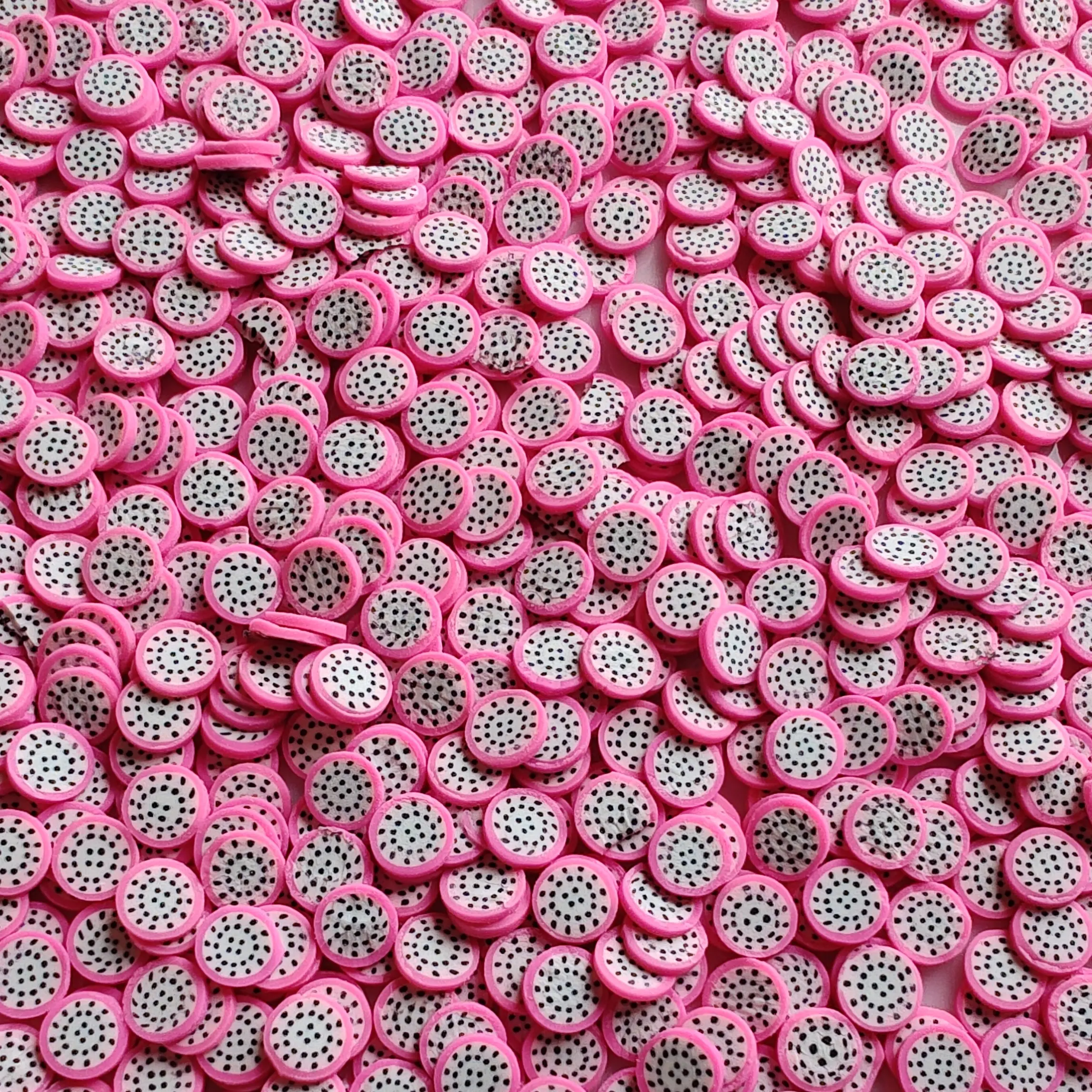 Dragon fruit slices polymer clays for crafts