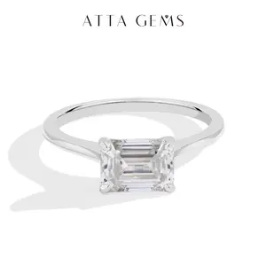 2CT Simple Style Synthetic Moissanite Ring for Women and girls Birthday Gift Daily wear Beautiful Jewelry R213