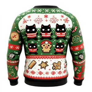 Gingerbread Cat Ninja Ugly Christmas Sweater - Festive Holiday Party Wear for Men, Women, and Kids! Funny & Themed Gift for Families & Groups